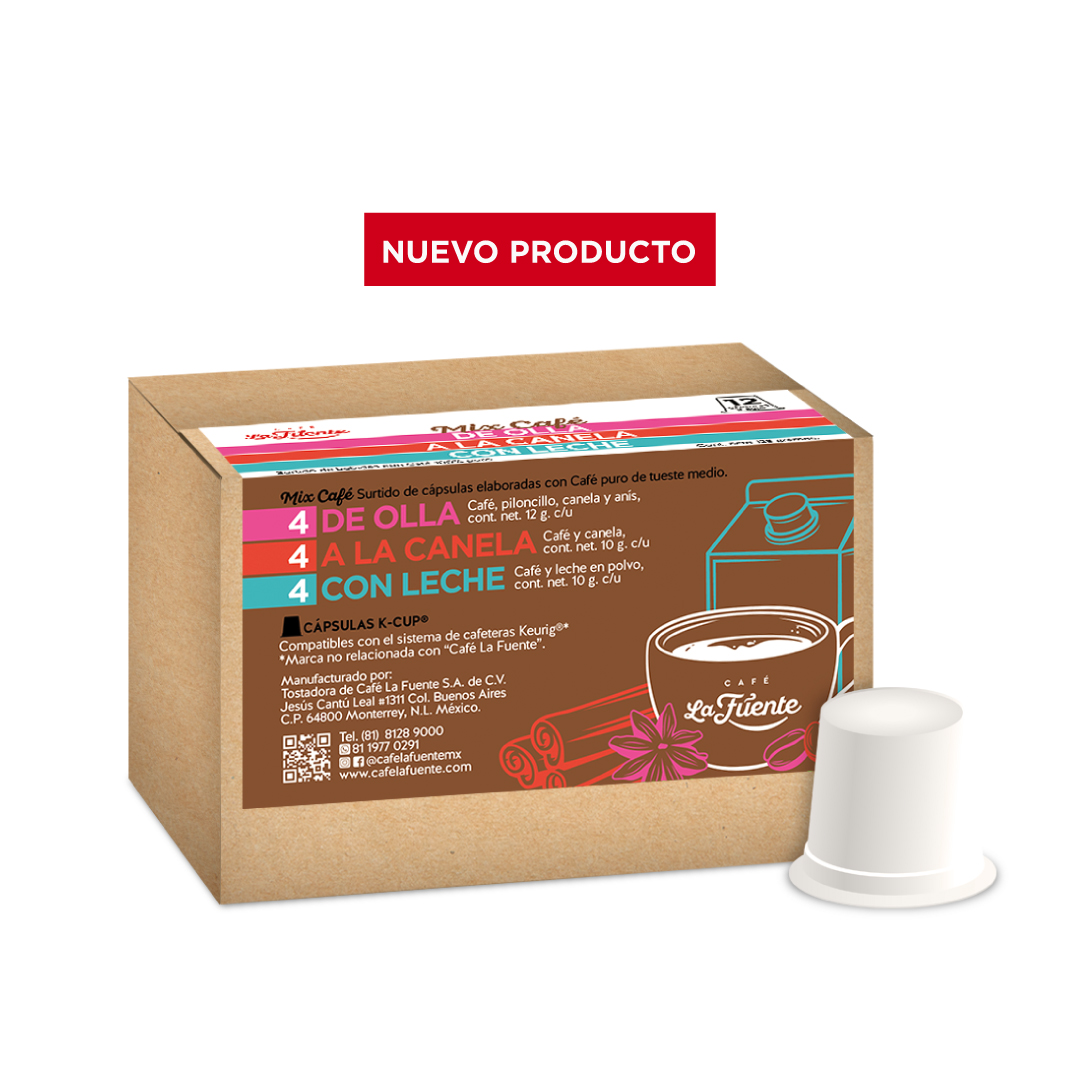 Kit Dos Kcup 12 + Jarabe 250 ml Café Molido en Monterrey