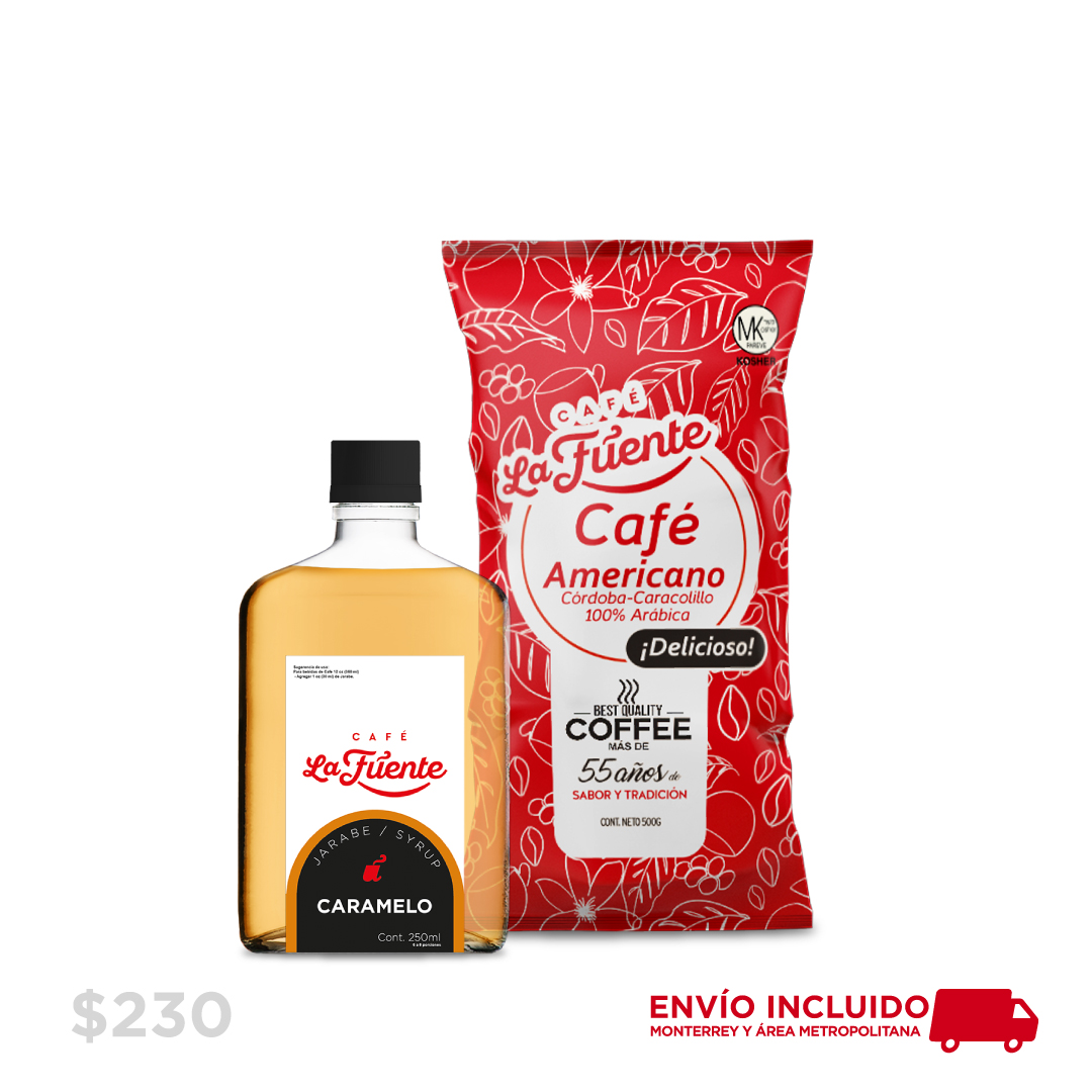 Kit Café 500 g + Jarabe 250 ml Café Molido en Monterrey